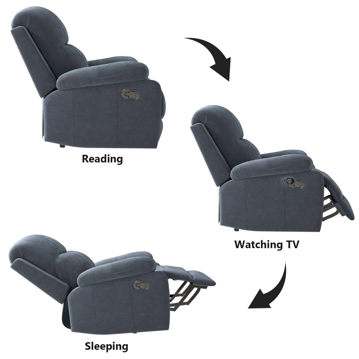 Gray Fabric Recliner Chair I70796