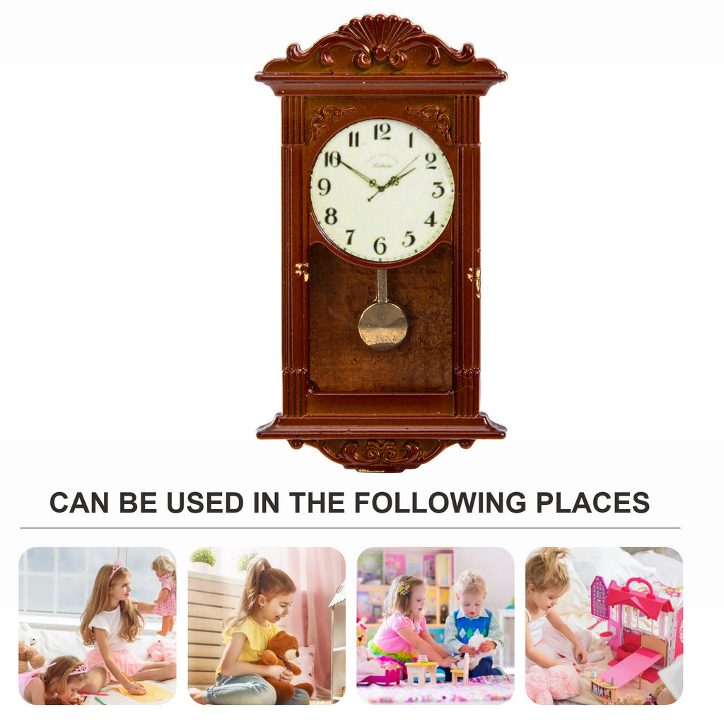 Metal Dollhouse Hanging Clock Toy Doll Furniture M135