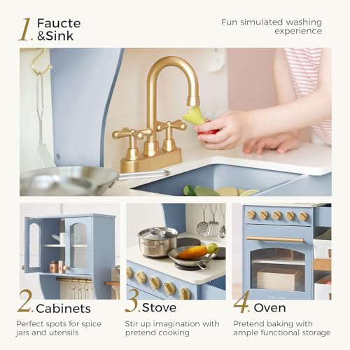 Wooden Toy Kitchen with Stove, Sink & Accessories G6345