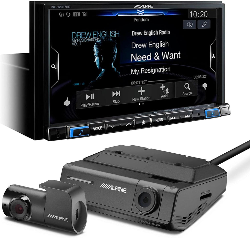 Digital Media Navigation Receiver with Windshield Mount Dashcam F897