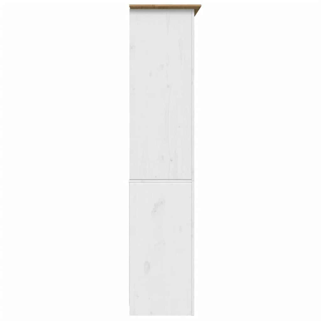 White and Brown Solid Wood Pine Bookcase Q155201