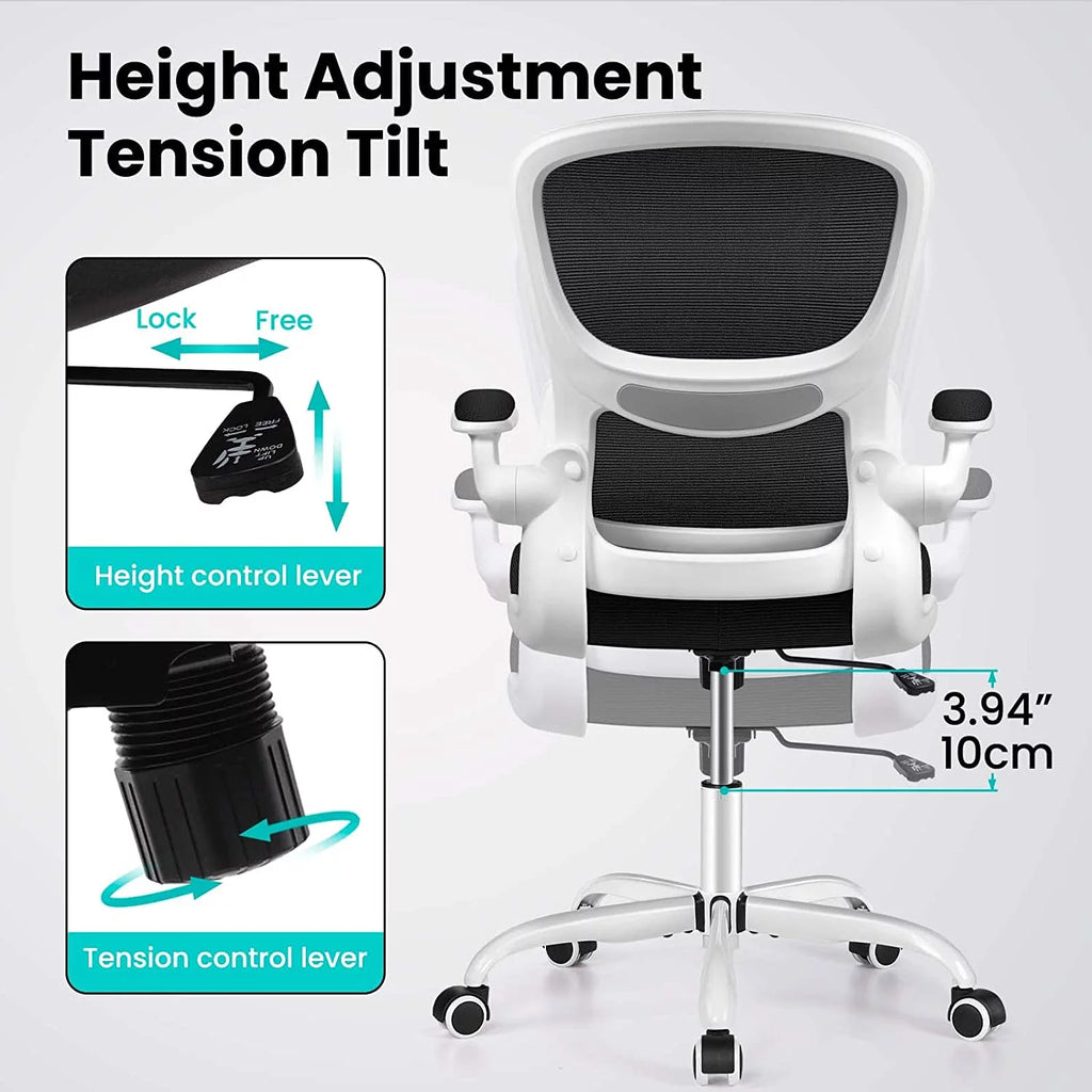 White Ergonomic Office Chair with Lumbar Support Q251127