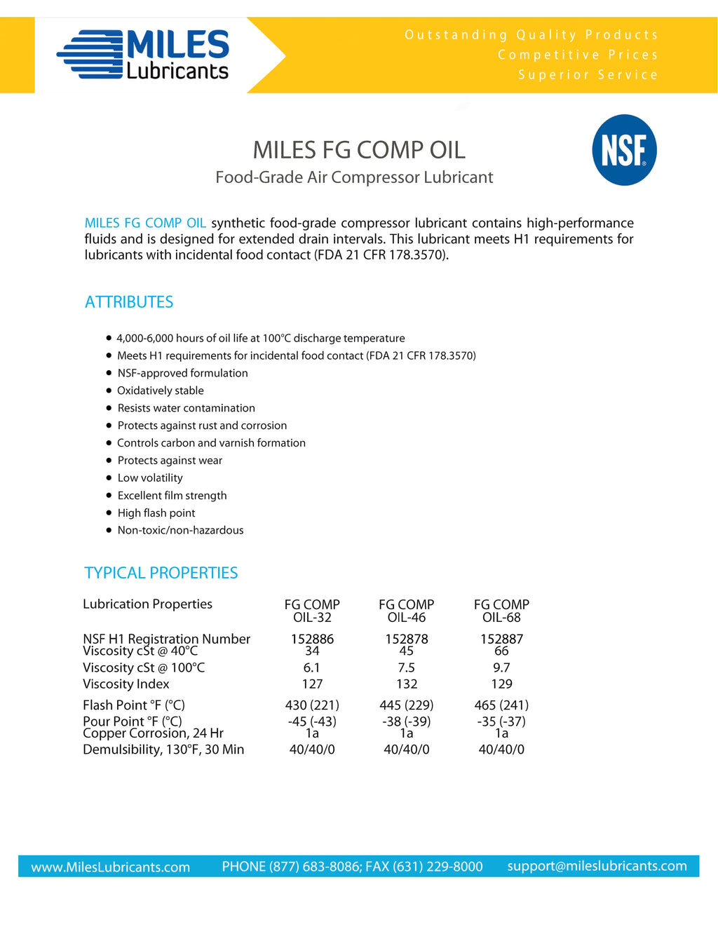 ISO 32 Food Grade Synthetic Rotary Compressor Fluid 4*1 Gallon Case E8168
