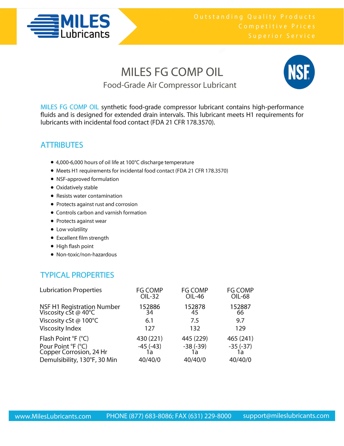 ISO 32 Food Grade Synthetic Rotary Compressor Fluid 4*1 Gallon Case E8168