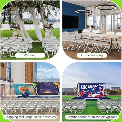 White 10 Pack Plastic Folding Chairs with Steel Frame Y11059