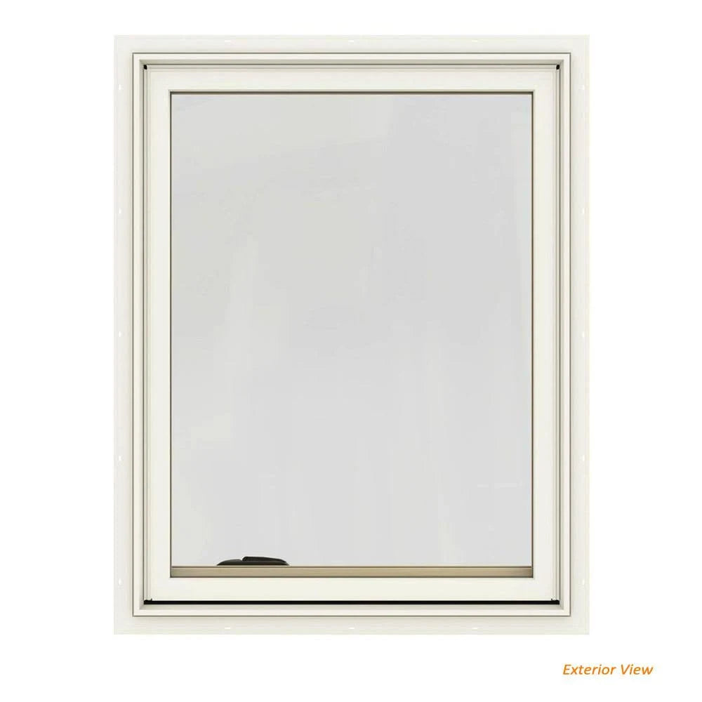 Cream Painted Clad Wood Right-Handed Casement Window with Mesh Screen F706