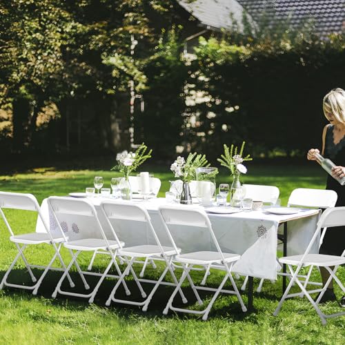 White 10 Pack Plastic Folding Chairs with Steel Frame Y11059