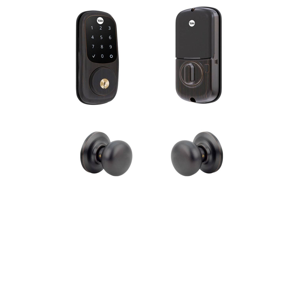 Black Touchscreen Deadbolt with Knob T965
