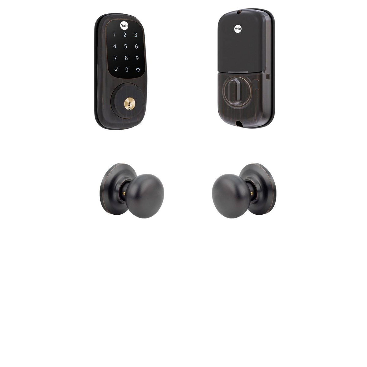 Black Touchscreen Deadbolt with Knob T965