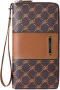 Leather Zip Around Credit Card Holder Wristlet Clutch W36656