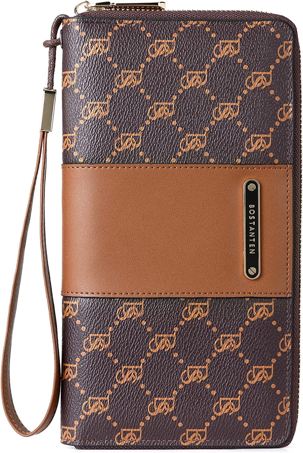 Leather Zip Around Credit Card Holder Wristlet Clutch W36656