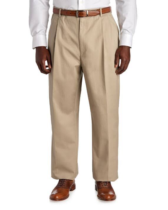 Pleated Performance Chino, Men&s, Size: 60 x 30, White O489493