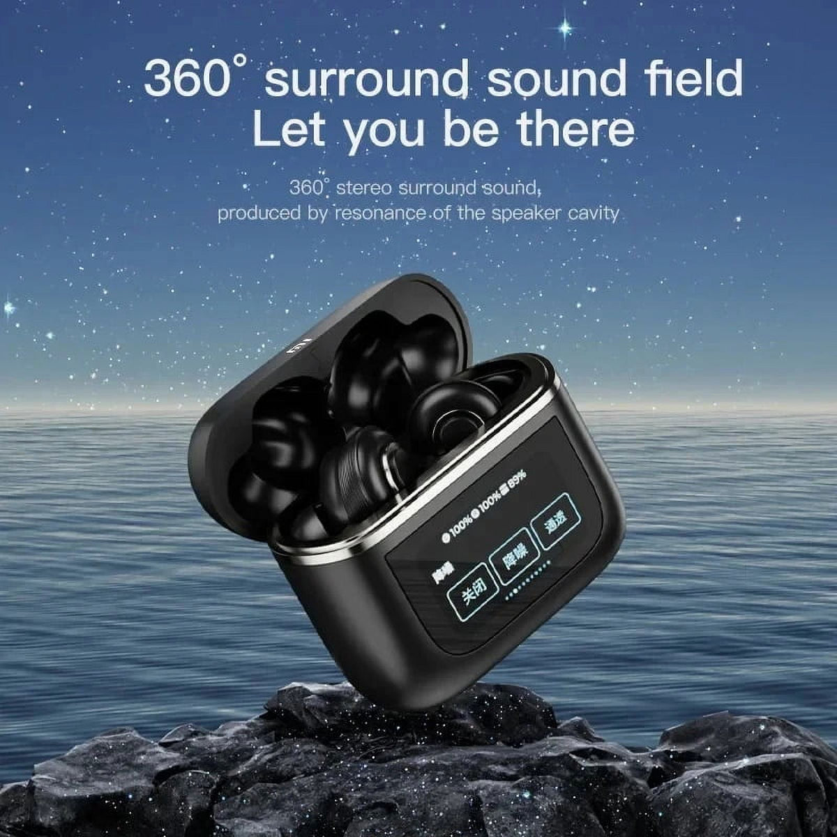 Wireless Bluetooth Headphones with ANC and LCD Touch Screen C483