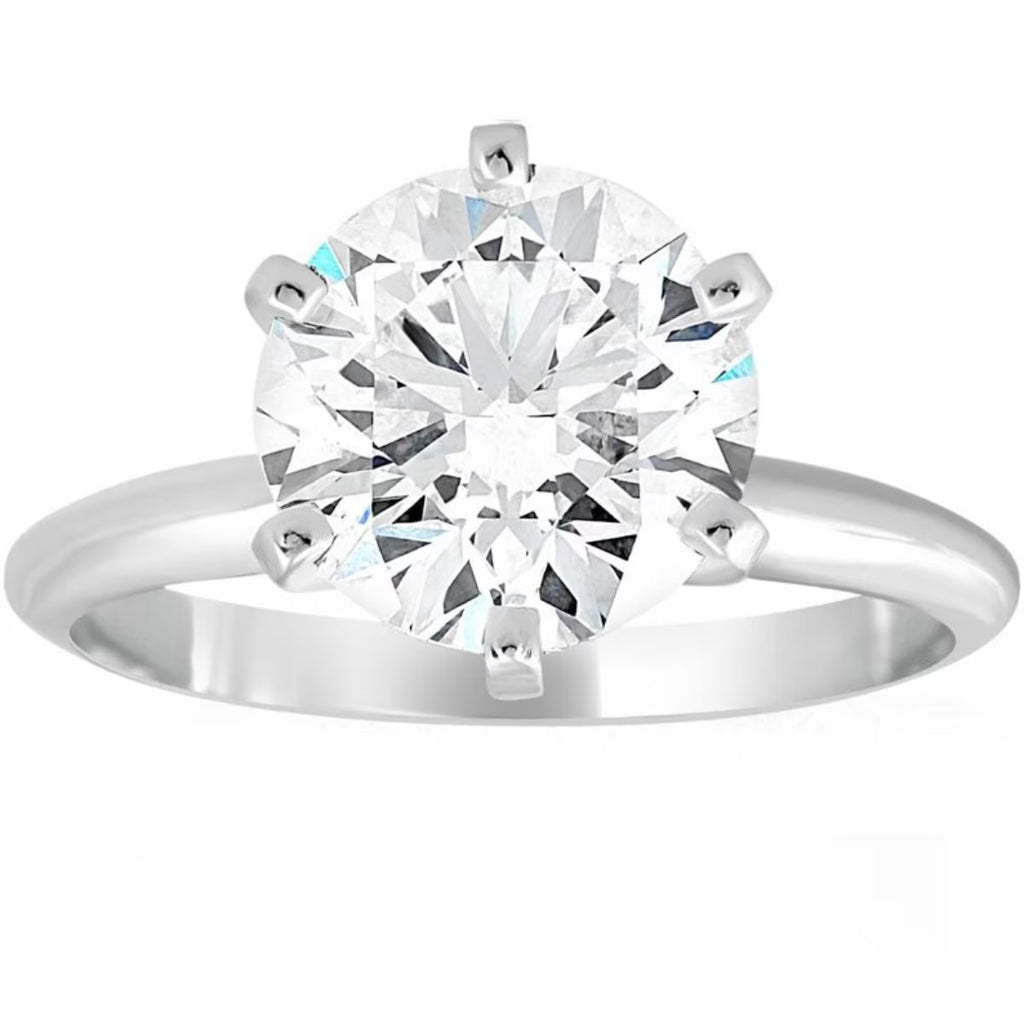 14k White Gold Plated Solitaire Ring T499
