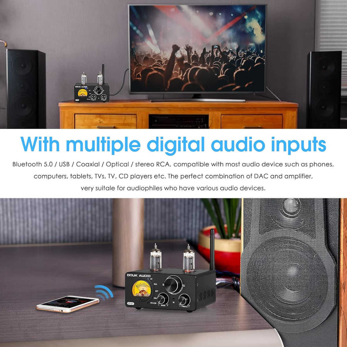 200W Bluetooth Vacuum Tube Amplifier P2286