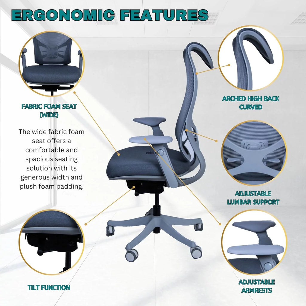High Back Ergonomic Office Chair with Adjustable Lumbar Support M63067