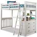 Twin Solid Wood Loft Bed with Dresser L813