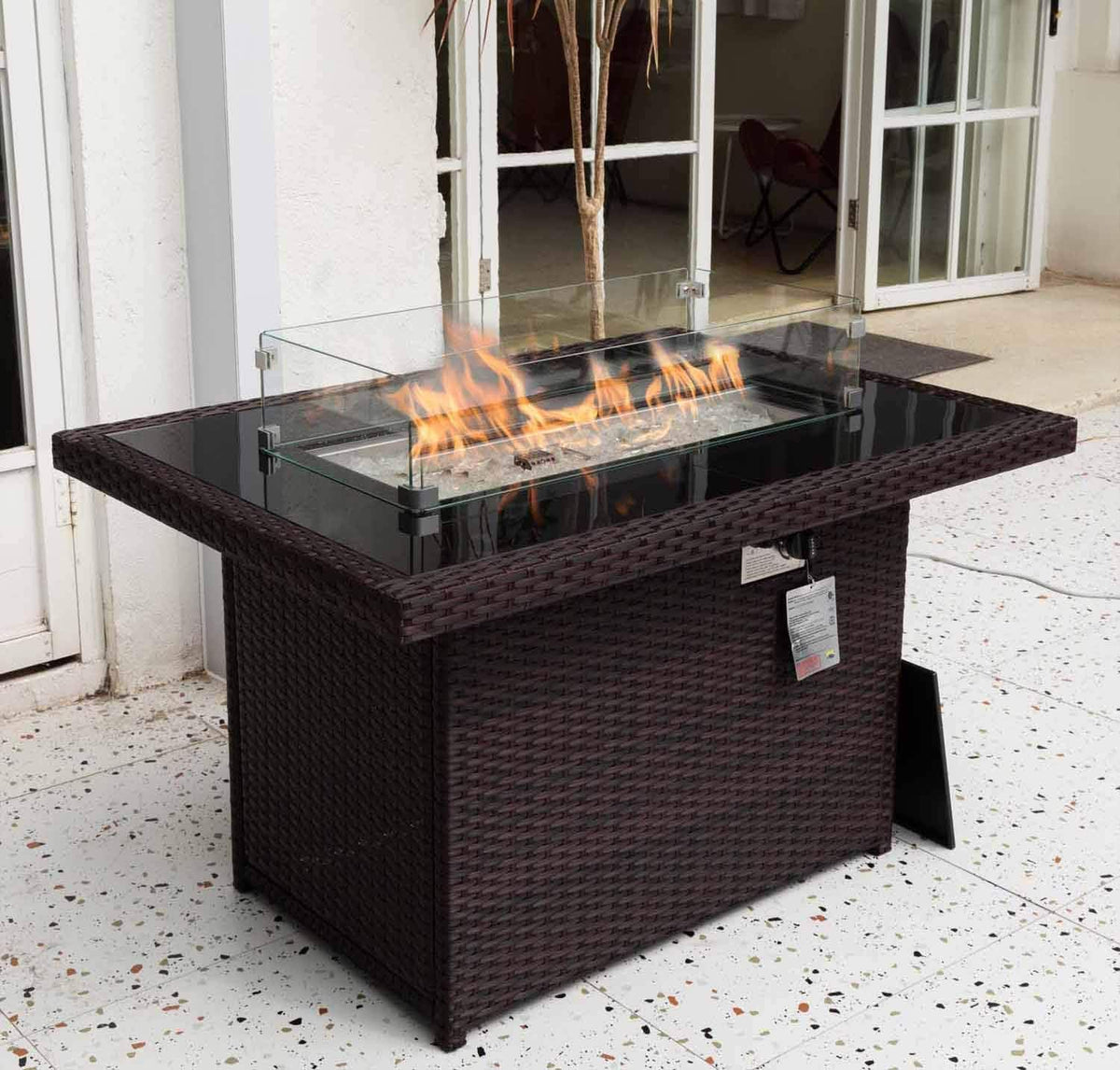 43 Fireplace Table 55,000 BTU Stainless Steel Propane Fire Pit I752