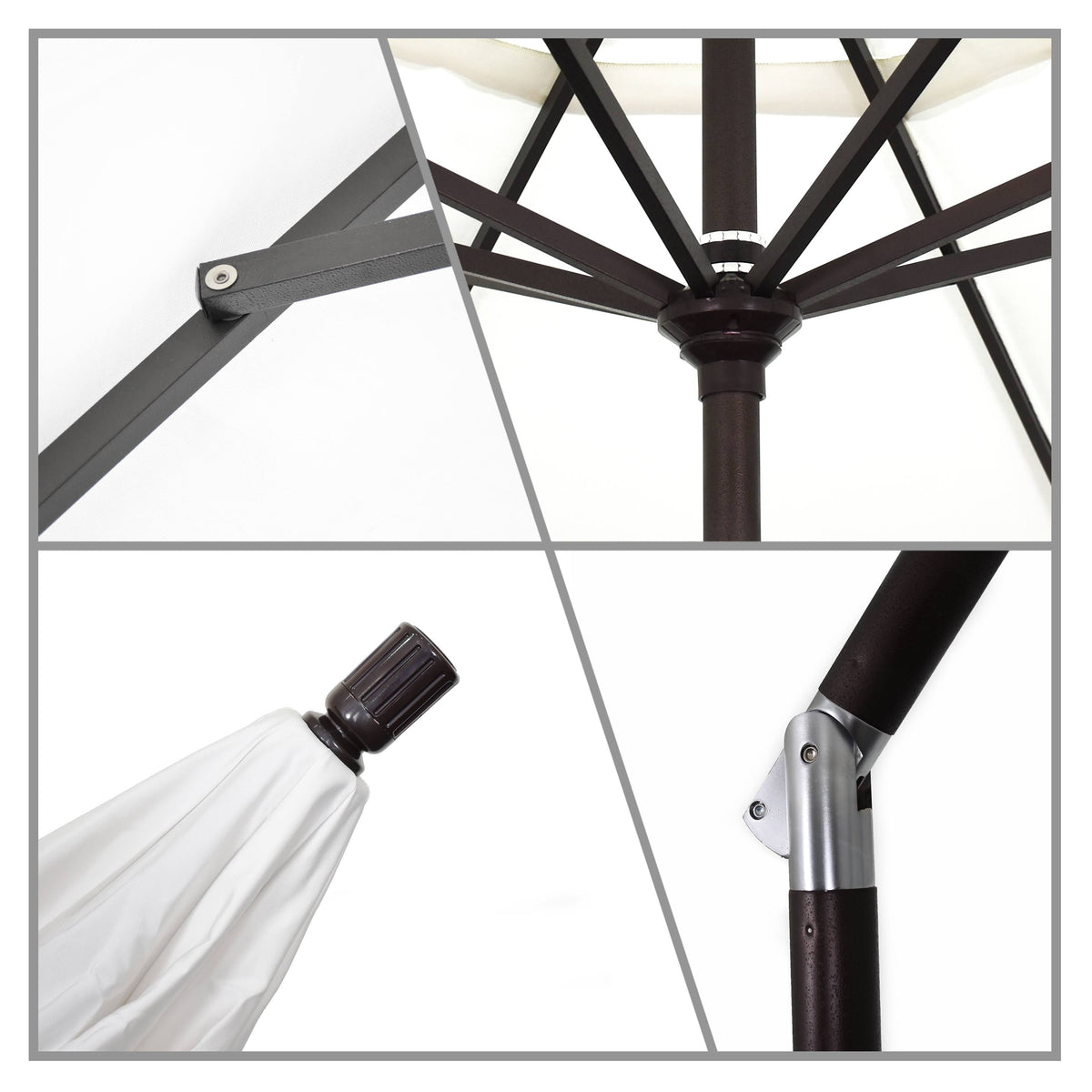 9' Aluminum Market Umbrella Hunter Green O85307