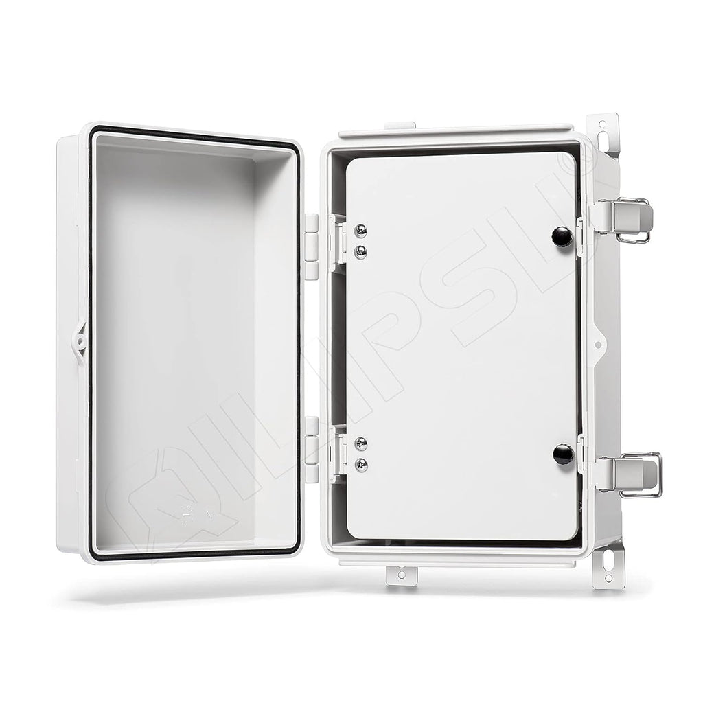 Stainless Steel Latch Junction Box with Inner Door, IP67 Waterproof Electrical Box, ABS Plastic Grey, Pack of 2 C593473