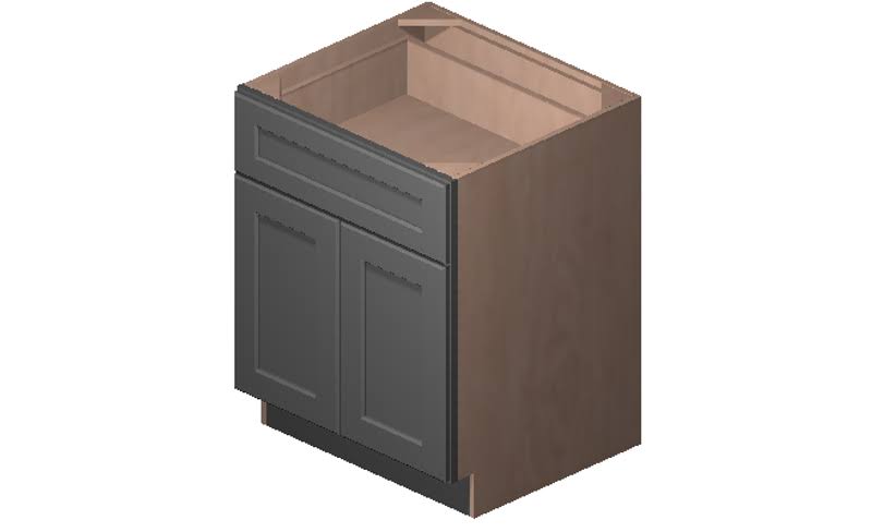 Grey 2 Doors 1 Drawer 1 Shelf Base Cabinet K1871