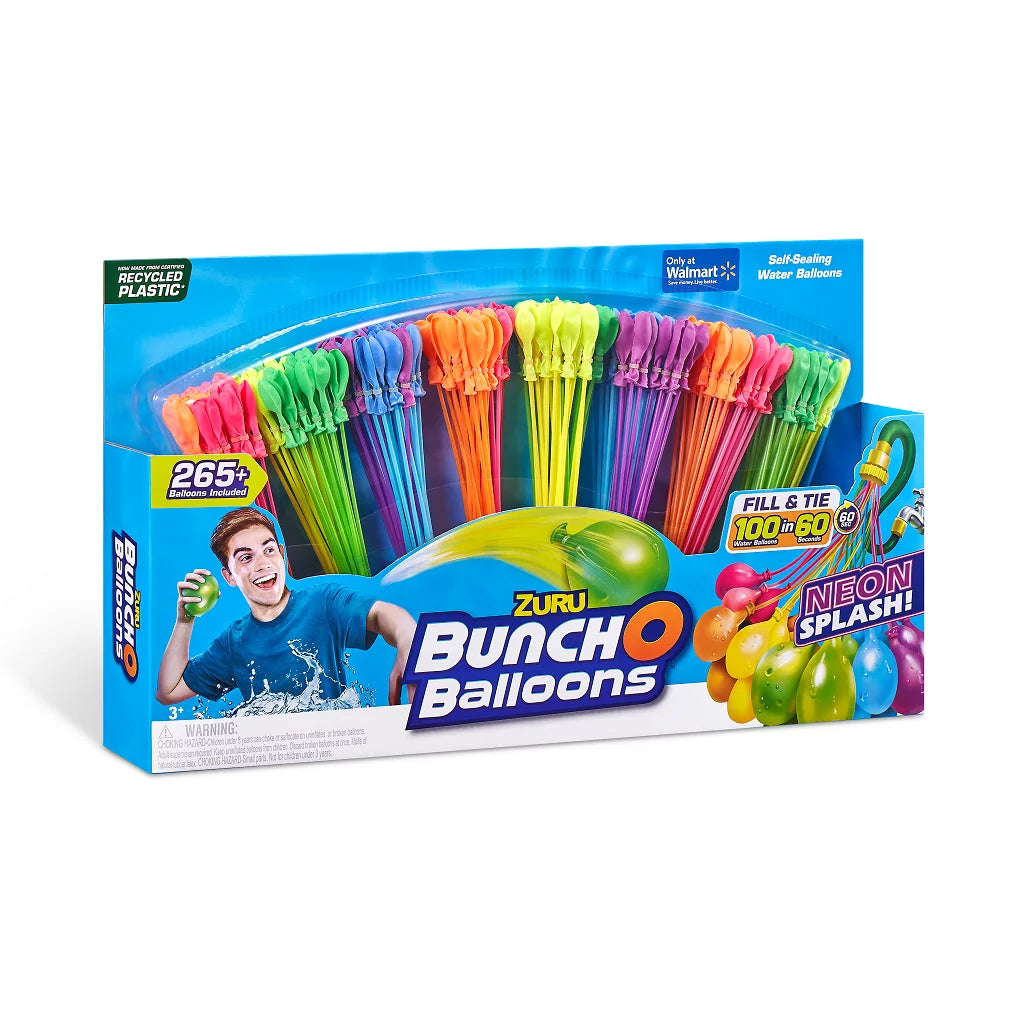 265 Neon Splash Rapid-Filling Self-Sealing Water Balloons 8 Pack F473373