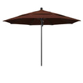 11 ft. Stone Black Aluminum Market Patio Umbrella with Pulley Lift and Fiberglass Ribs W148397