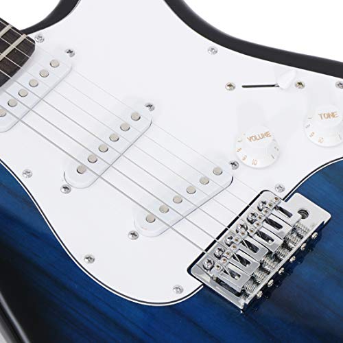 39" Full Size Electric Guitar with Amp Case and Accessories Pack Blue C989