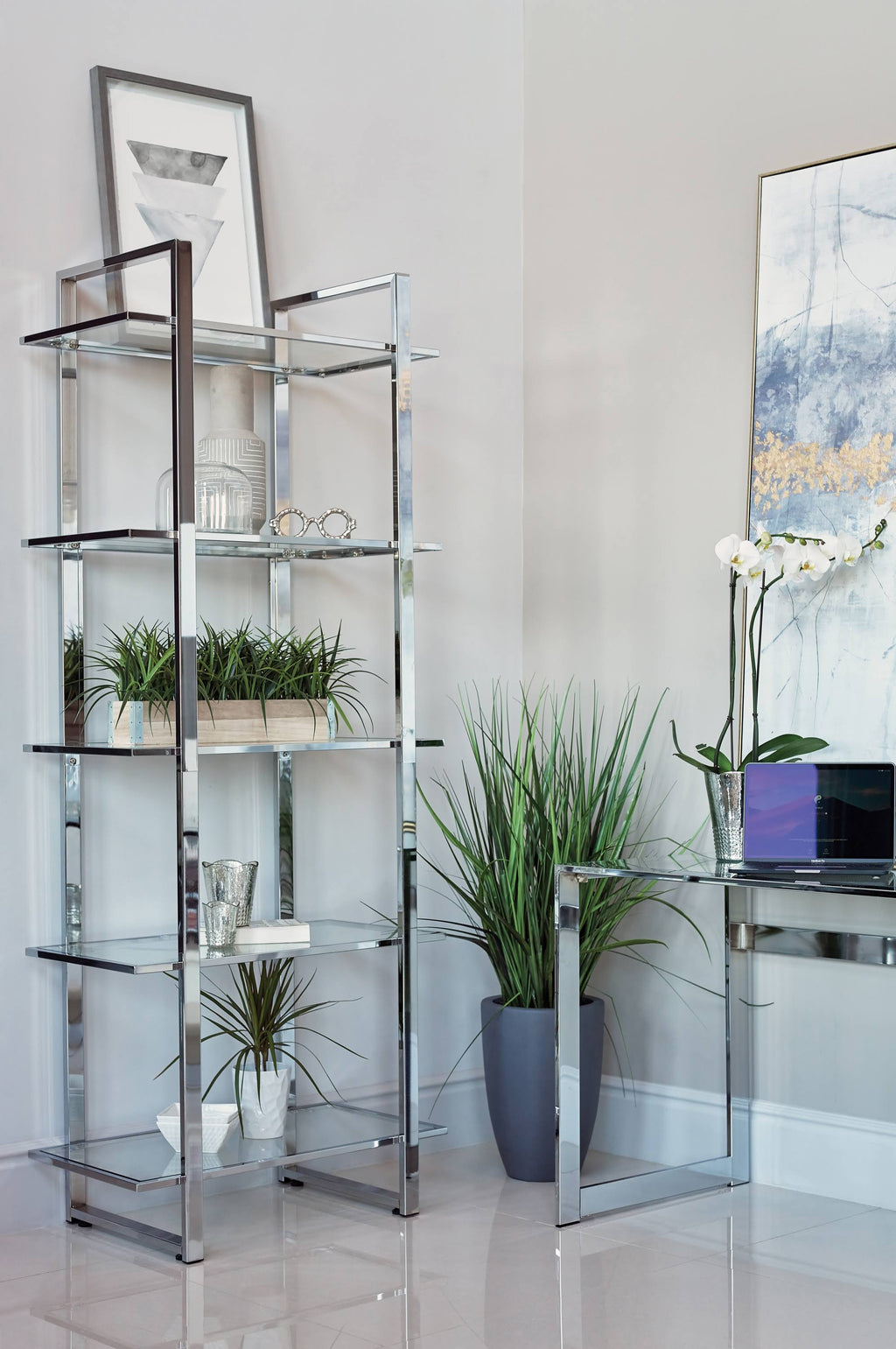 Chrome Bookcase Q249