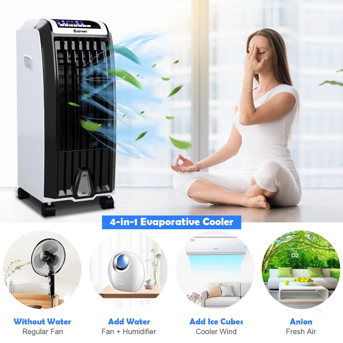 Portable Evaporative Cooler Fan with Remote Control P4704