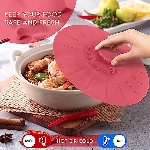 Silicone Bowl Lids Green Set of 5 Reusable Suction Seal Covers S243