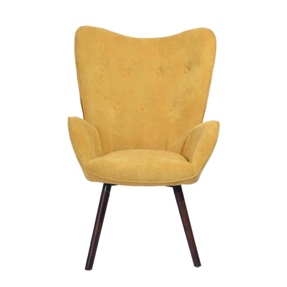 Yellow Fabric Accent Chair with Metal Legs F779