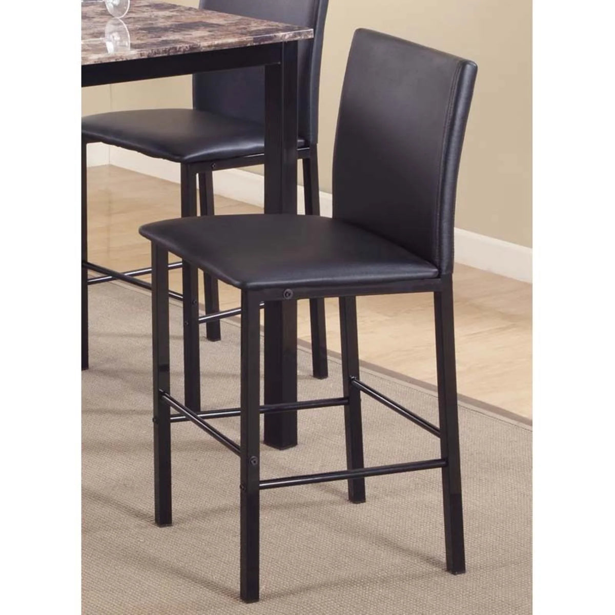 Black Counter Dining Set with Laminated Faux Marble Top H89902