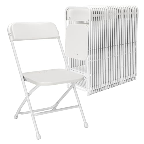 White 10 Pack Plastic Folding Chairs with Steel Frame Y11059