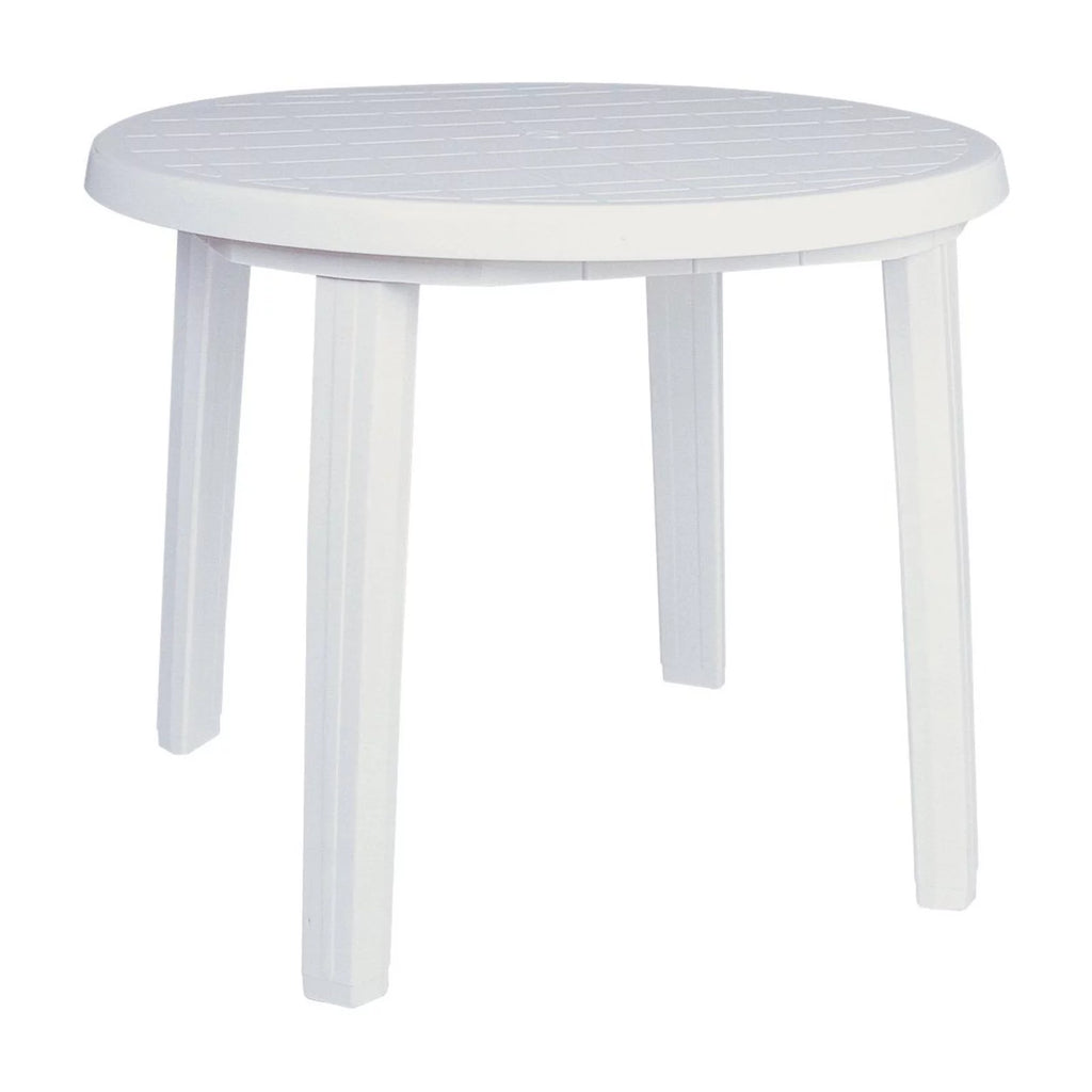 White Round Resin Outdoor Dining Table C415