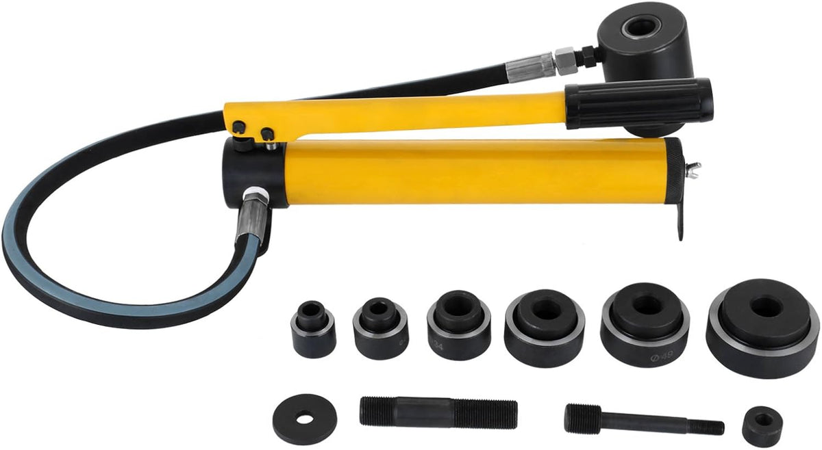 10 Ton Hydraulic Knockout Punch Driver Tool Kit with 6 Dies E614652