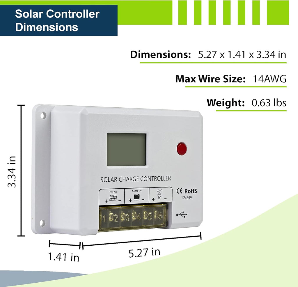 200W 12V Mono Rigid Solar Panel Kit with 20A PWM Charge Controller Q775116