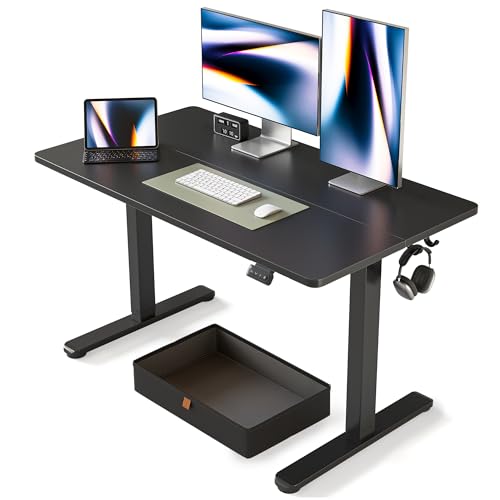 55 x 24 Inches Adjustable Height Electric Standing Desk with Drawer Y87790