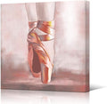 Pink Ballet Shoes Canvas Framed Artwork 24x24 M2249