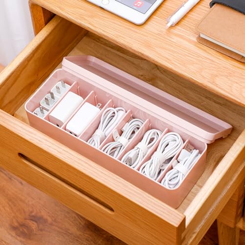 2 Pack Clear Plastic Cord Organizer Box with Lid X65022