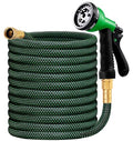 50ft Non Expandable Water Hose with 8 Watering Spray Nozzle Q339361
