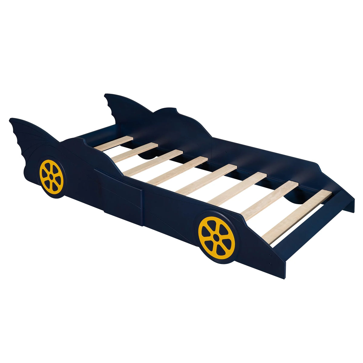 Wood Race Car-Shaped Twin Size Platform Bed E78768