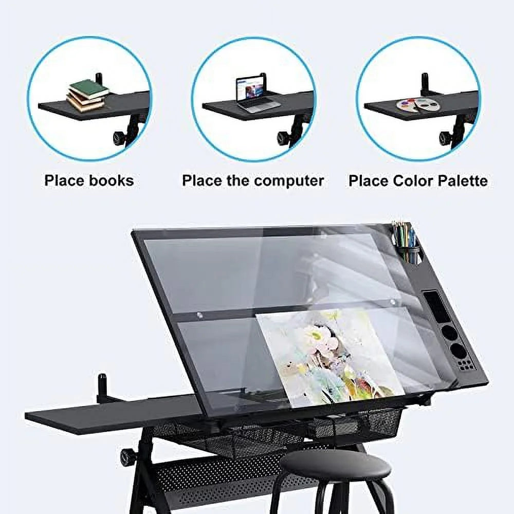Height Adjustable Drafting Table with Drawer M75968