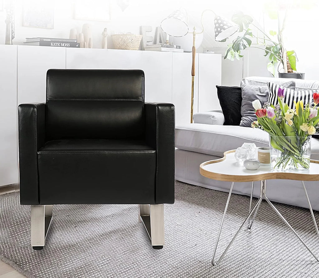 Upholstered Faux Leather Accent Chair N248