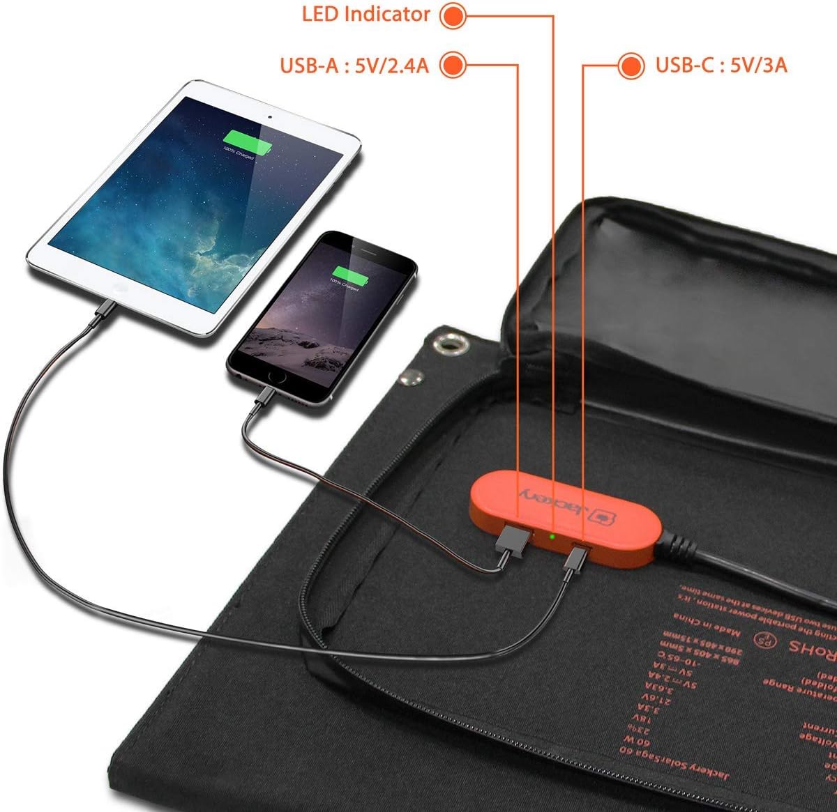 Solar Panel 60W Portable Foldable Solar Charger U172