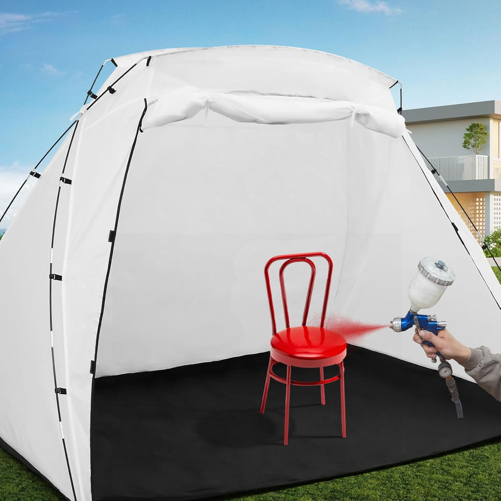 White 8.5 x 6 x 5.5 ft Portable Paint Booth Spray Paint Tent K34461