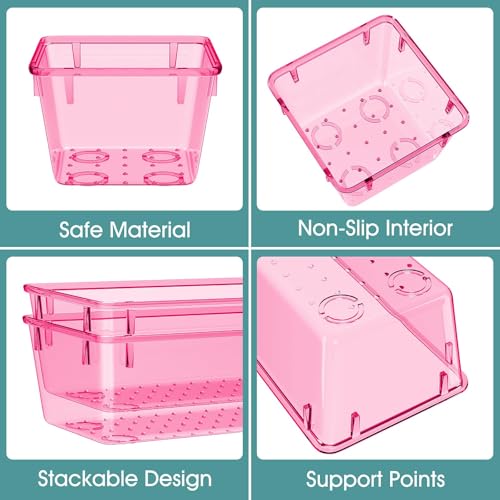 25 PCS Clear Plastic Drawer Organizer Set, 4 Sizes F12663