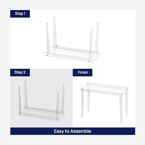 43.3 Inch Clear Acrylic Computer Desk D14296