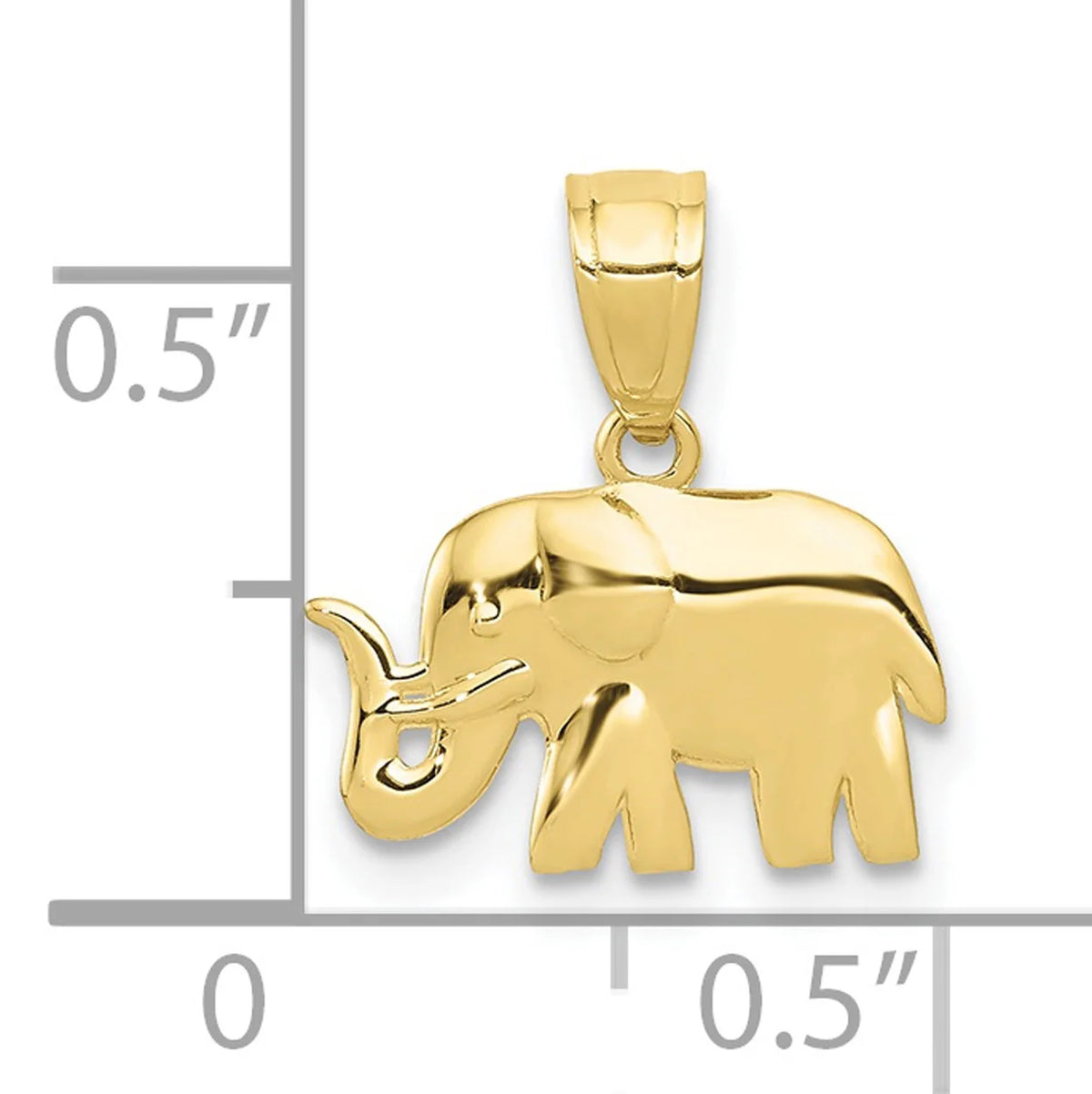 10K Yellow Gold Elephant Pendant Charm with Rope Chain Necklace 20'' E4960