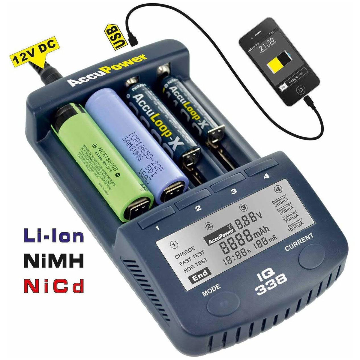 Fast Charger and Analyzer Tester for Li-Ion NiMH NiCd Q62398